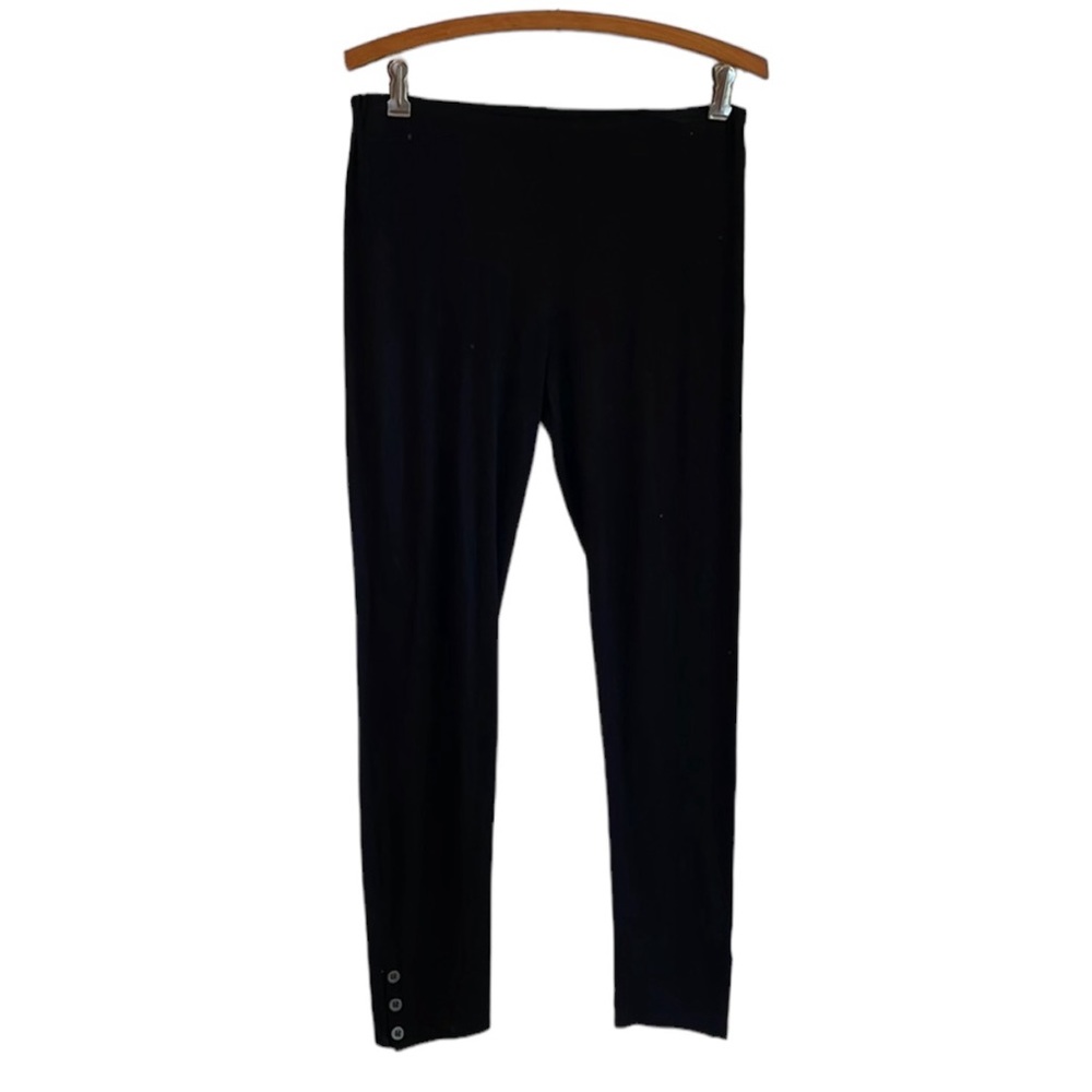 Eileen Fisher black leggings with buttons at ankle. Size S. GUC